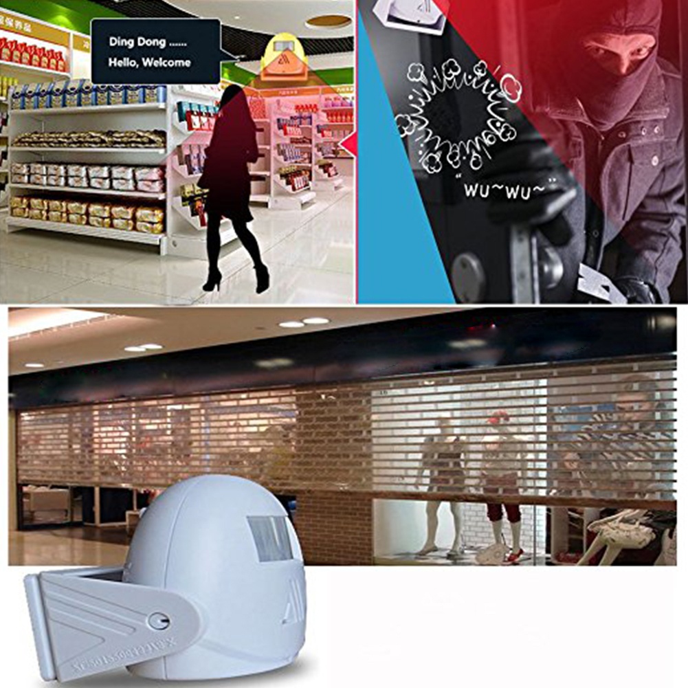 IR Sensor Welcome Doorbell Electronic Induction Doorbell Advertising Guide (Black)