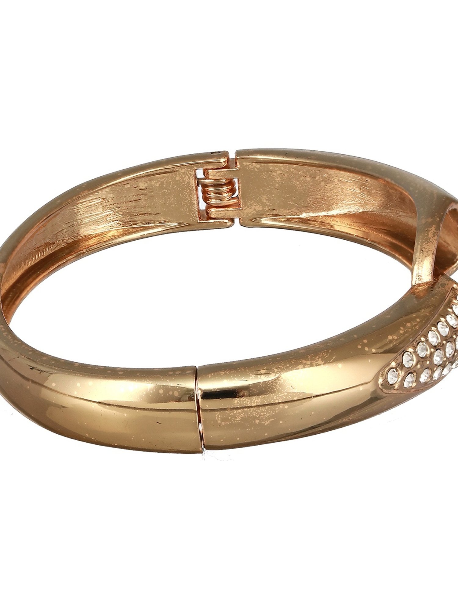 Aatmana Gold-Plated Stone Studded Handcrafted Bangle Style Bracelet