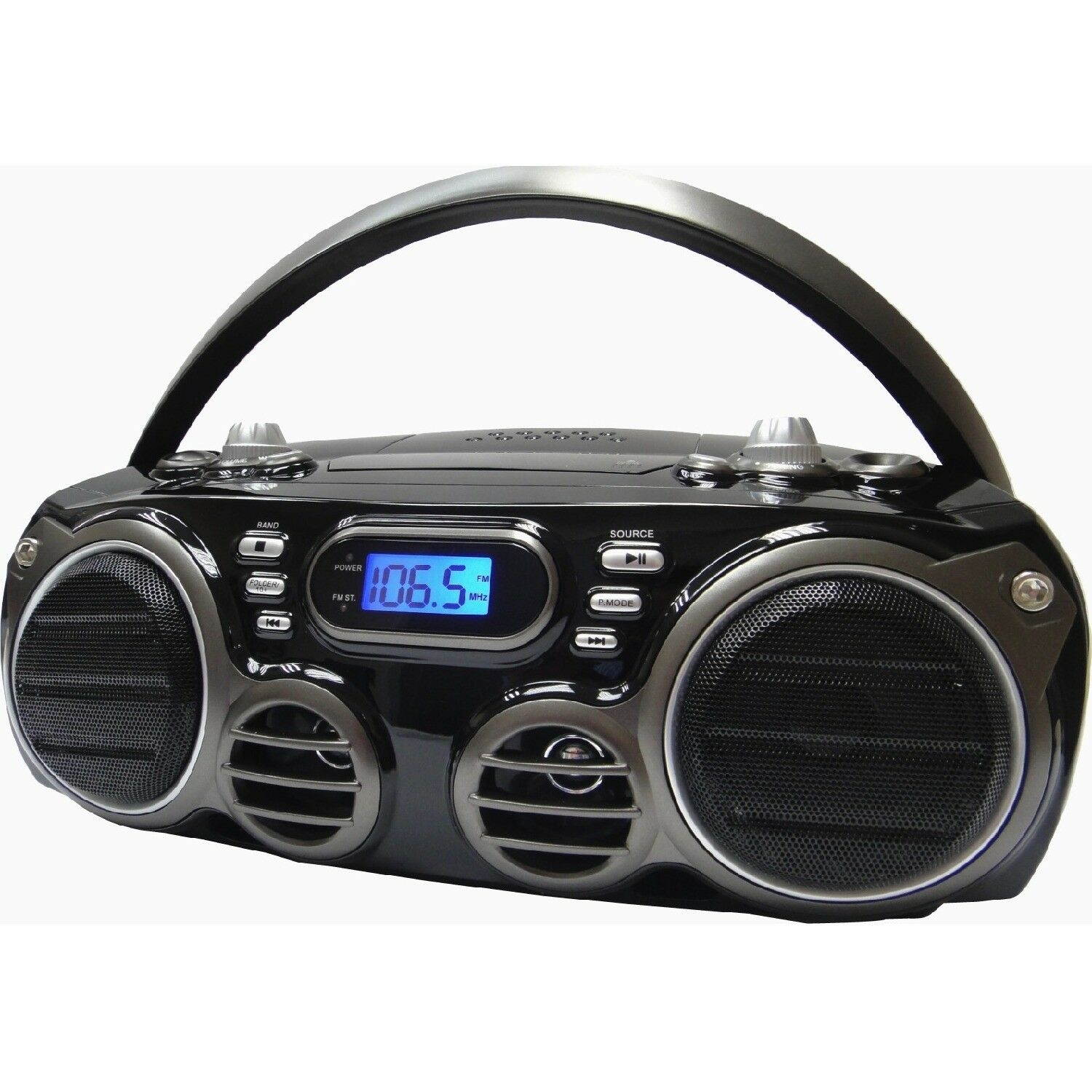 Sylvania SRCD682BT Portable Bluetooth CD Radio BoomBox with Am/fm Radio (Black)