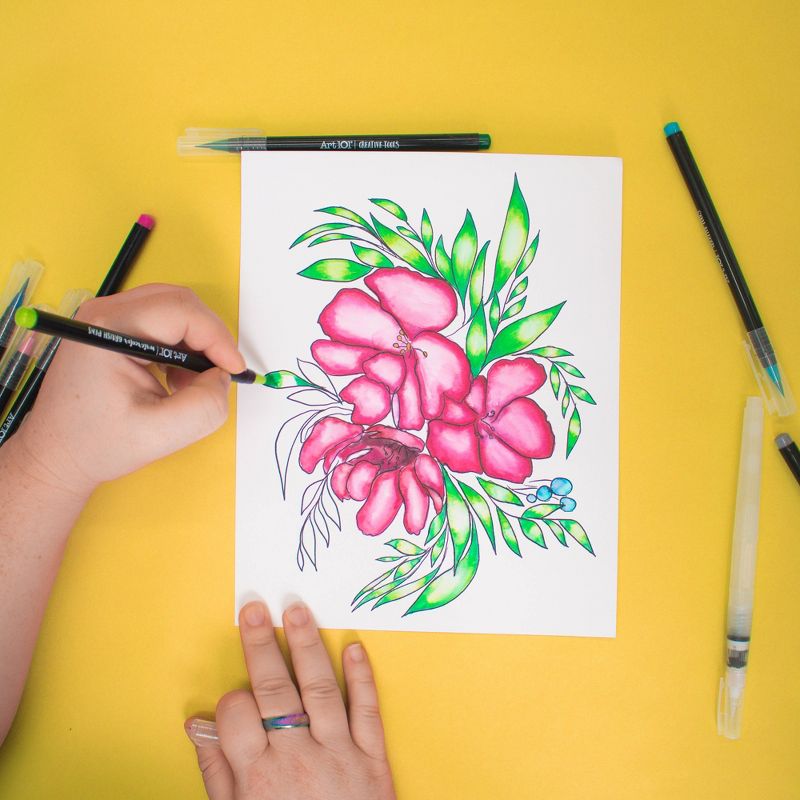 3pk 7+1 Watercolor Brush Pens - Art 101