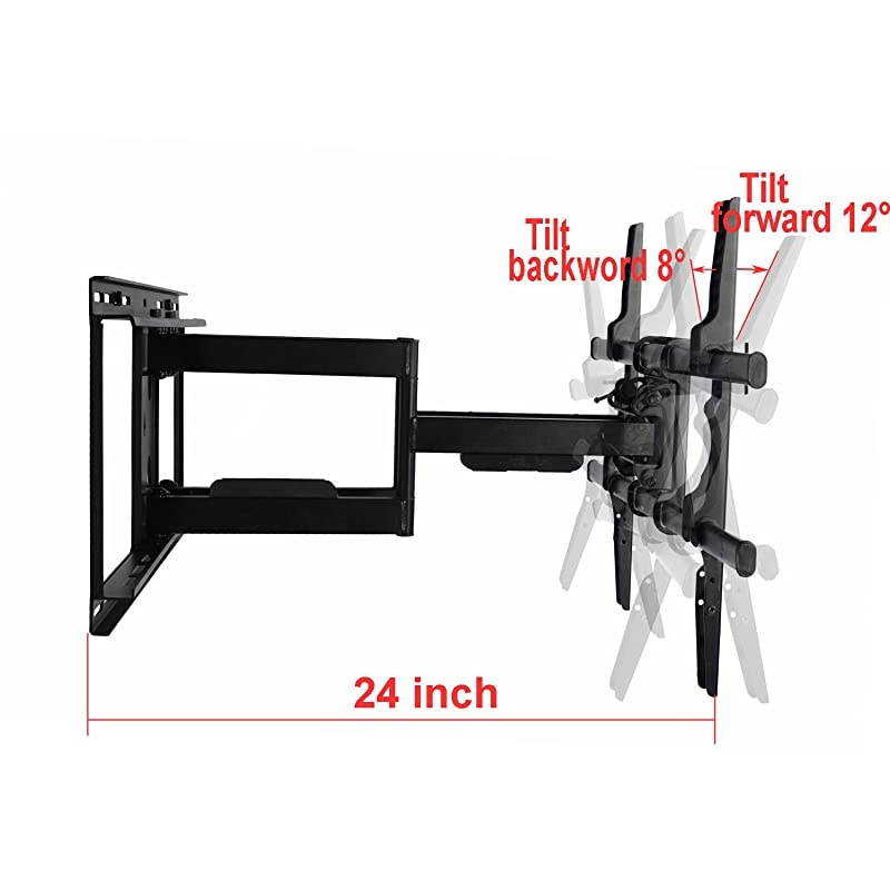 24 inch Extension Full Motion Swivel Articulating TV Wall Mount Bracket for Most 4090 LED LCD OLED Plasma Flat Screen TV with VESA 684x400600x400400x400200x200mm MW480B BCL