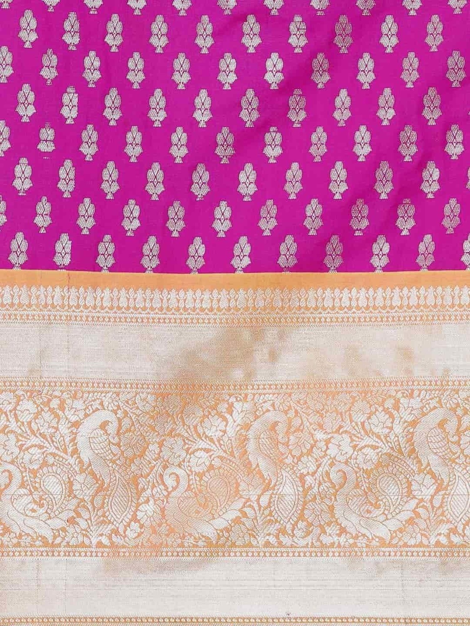 Silk Land Purple & Yellow Woven Saree With Unstitched Blouse