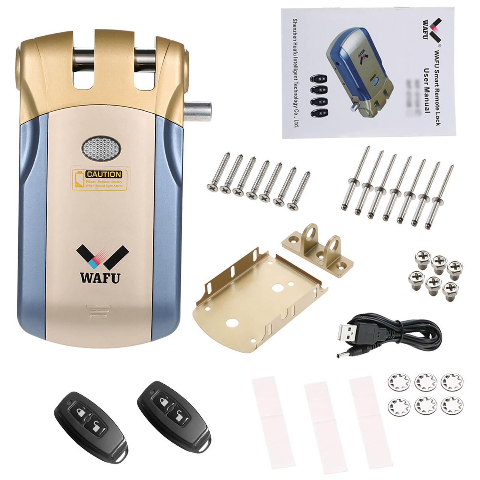 WAFU HF-018W WiFi Smart Electronic Lock Tuya / SmartLife Lock Remote Control Invisible Keyless Entry Door Lock Zinc Alloy Metal Smart Door Lock  iOS Android APP Unlocking with 2 Remote Controllers