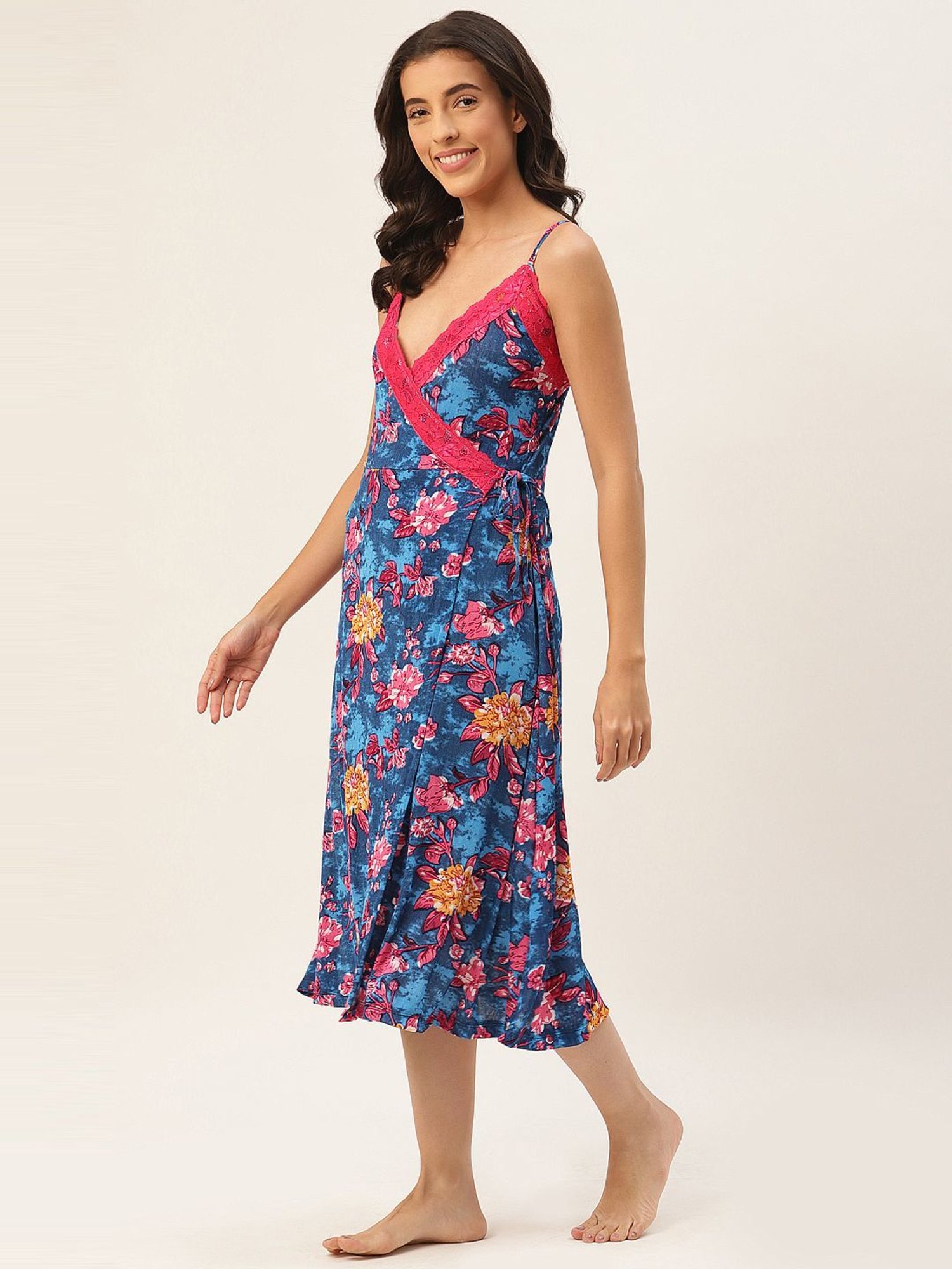 Ms.Lingies Blue Printed Nighty