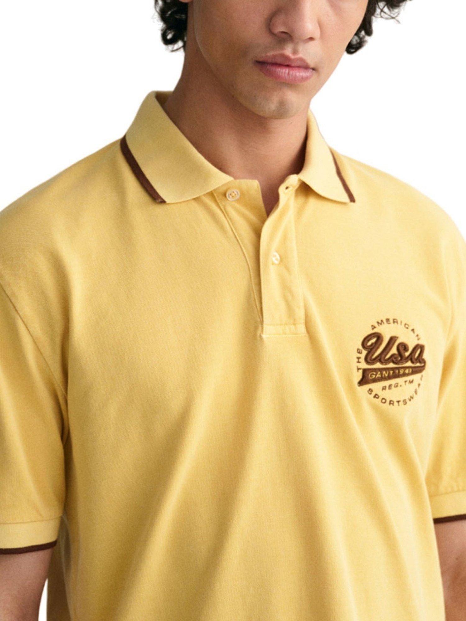 Gant Yellow Cotton Relaxed Fit Polo T-Shirt