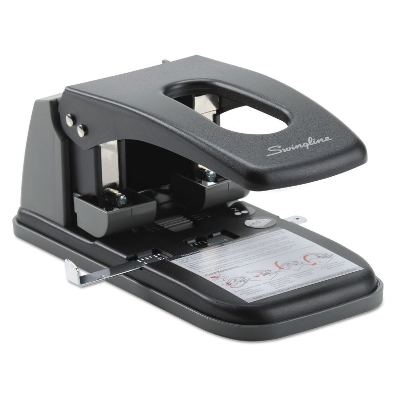 Swingline 100-Sheet Extra Heavy-Duty Two-Hole Punch 9/32" Holes Black/Gray 74190