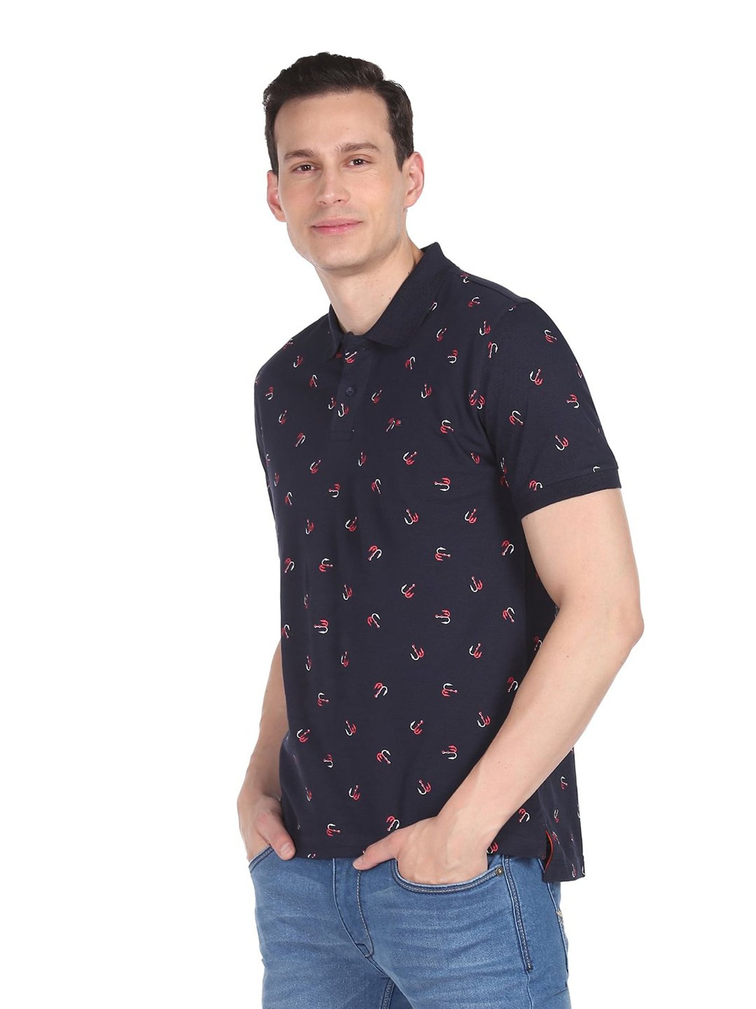 AD by Arvind Navy Polo T-Shirt