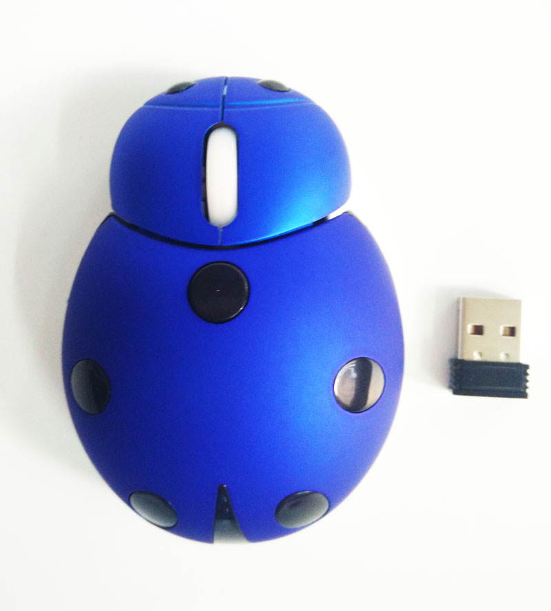 Animal ladybug style 2.4G wireless mouse mini portable with crystal giftbox 3 colors for laptop computer