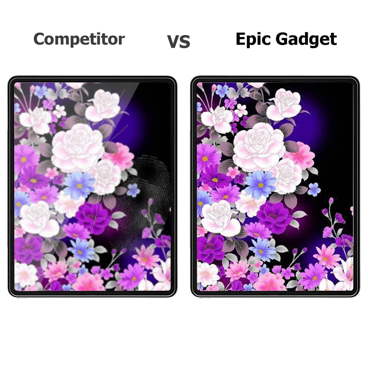 [2 Pack] EpicGadget Screen Protector for New iPad Pro 12.9 (2018 Release), Tempered Glass Screen Protector with Apple Pencil and Face ID Compatible/High Definition/Scratch Resistant/Bubble Free