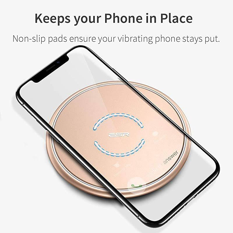 Wireless Charger, Metal Frame Ultra-Thin Fast Charging Pad, 7.5W Compatible iPhone 12/Mini/Pro/Pro Max/11, 10W Fast Charging Galaxy S20/Note10, Pixel 3/4(No AC Adapter), Black