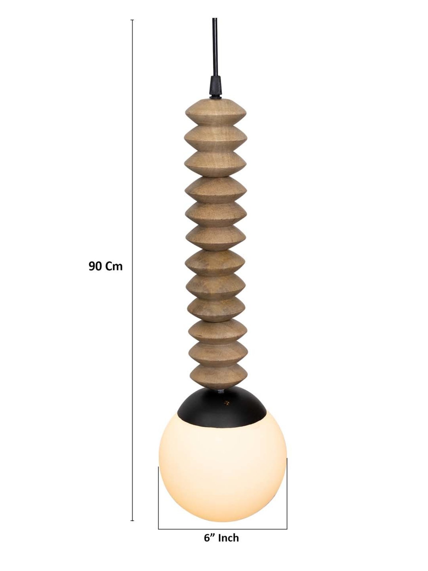 Homesake Beaded Swag Beige Wood Spiral-Shaped Pendant Ceiling Hanging Light