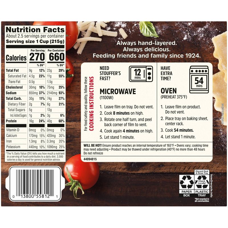 Stouffer's Frozen Lasagna with Meat & Sauce - 19oz