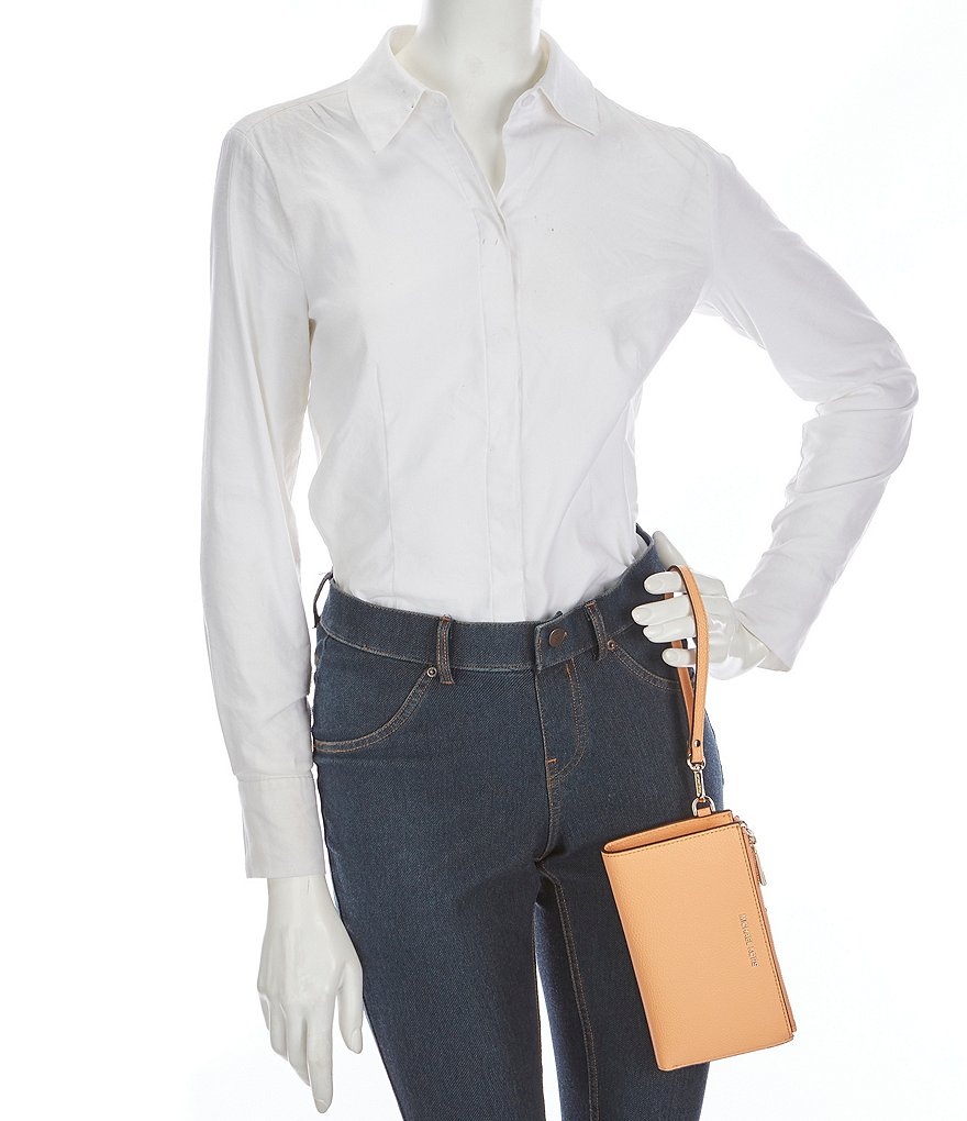 Michael Kors Zebra Signature Jet Set Double Zip Wristlet