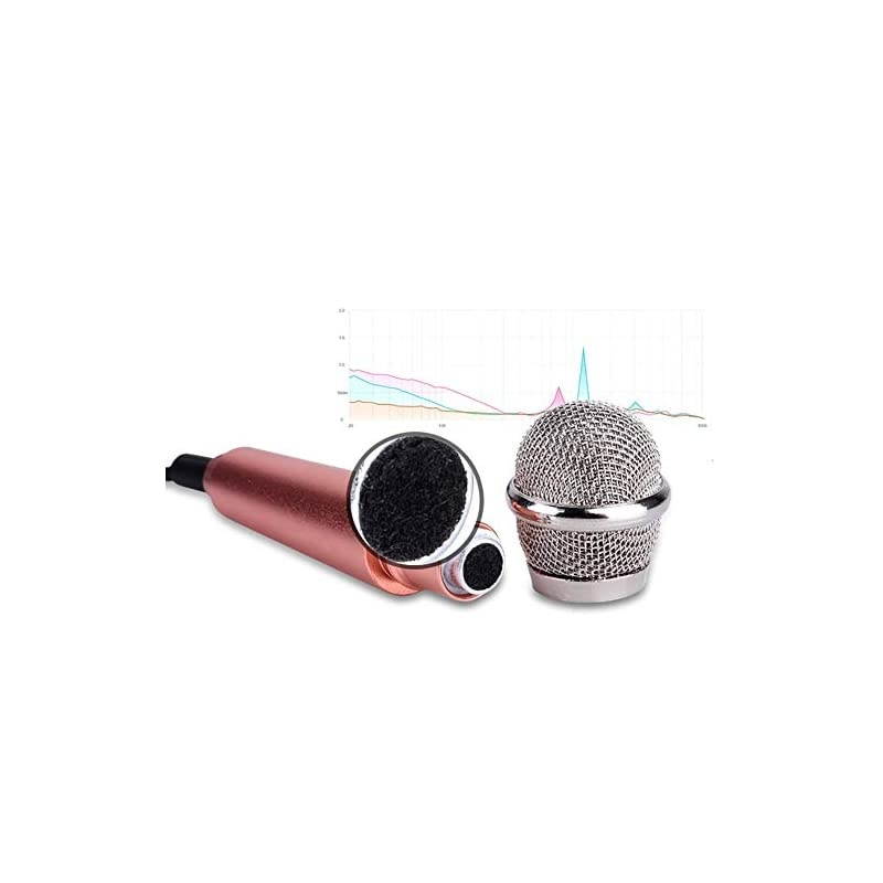 Microphone,Singing Mic Equipment,Beautiful Vocal Quality,Type Space Saving,Metal Frothing Process,3.5mm Audio Connector,Suitable for Laptop, iPhone, Android Phone (Golden)