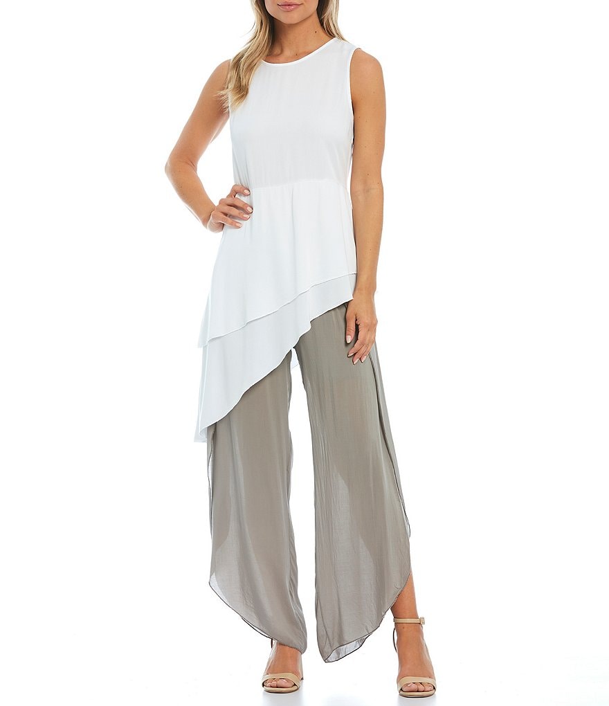 M Made in Italy Viscose Tulip Wide Leg Knit Pants