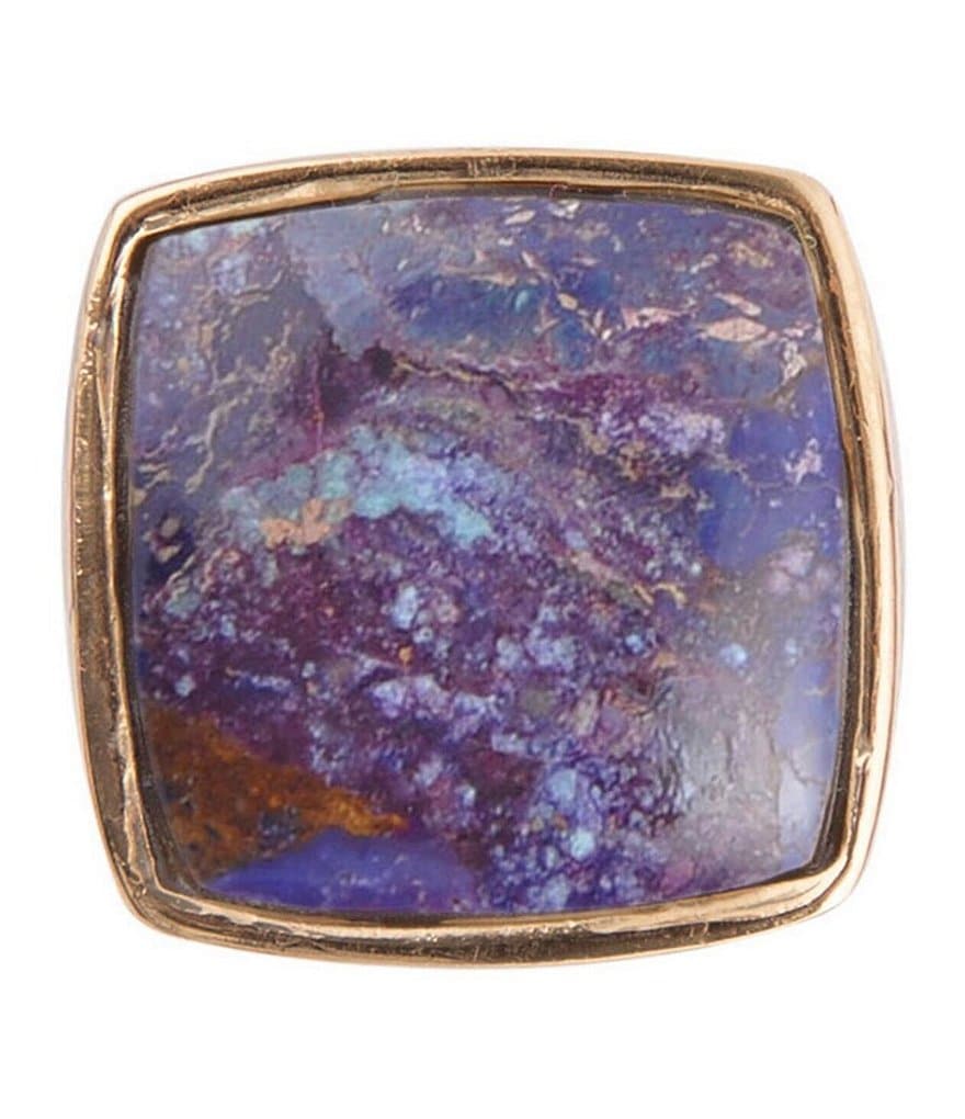 Barse Bronze and Faceted Purple Turquoise Ring