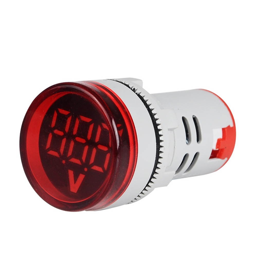 5pcs Red ST16VD 22mm Hole Size 6-100 VDC Digital Voltmeter Round Voltage Detector Tester LED Voltage Indicator Signal Light Monitor