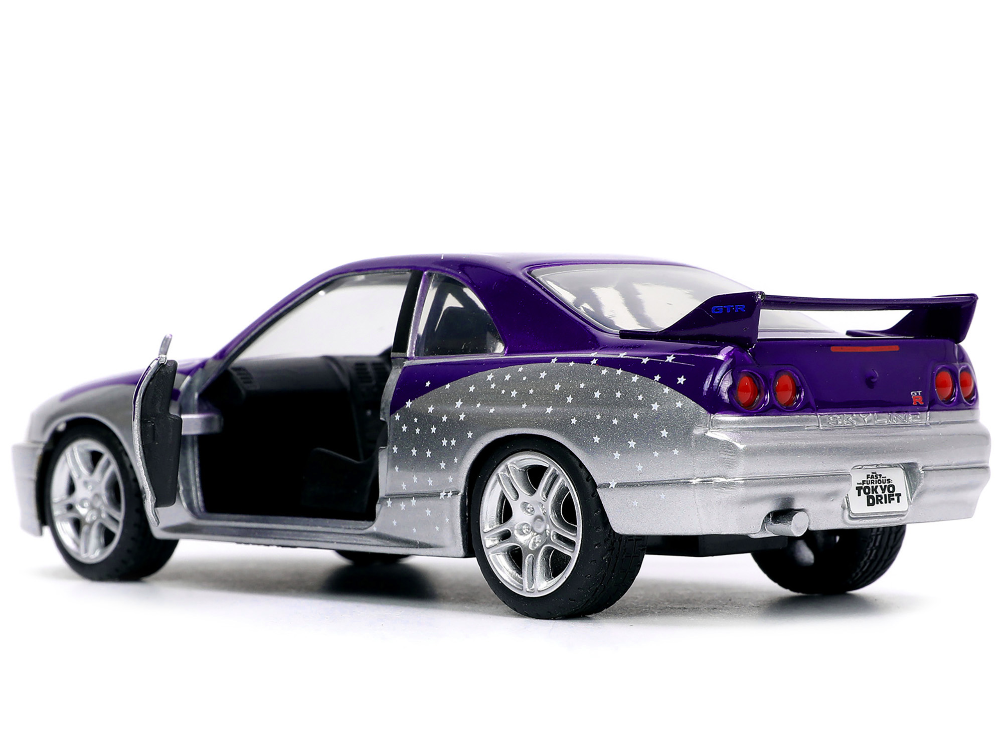 1995 Nissan Skyline GT-R (BCNR33) Purple and Silver Metallic "Fast & Furious" Series 1/32 Diecast Model Car by Jada