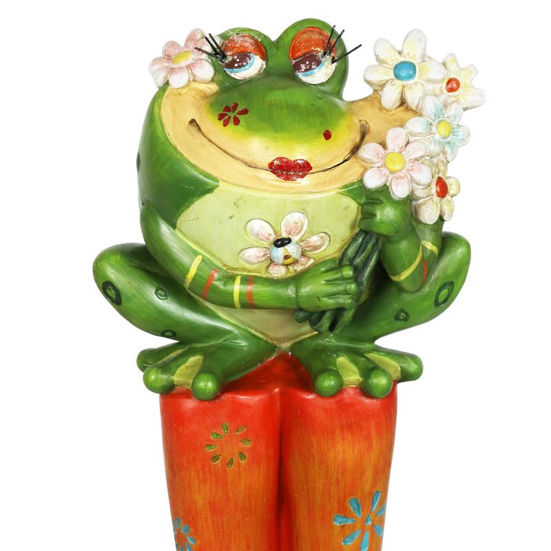 14.96" Plastic Frog Pruner Garden Plant Stake - Exhart
