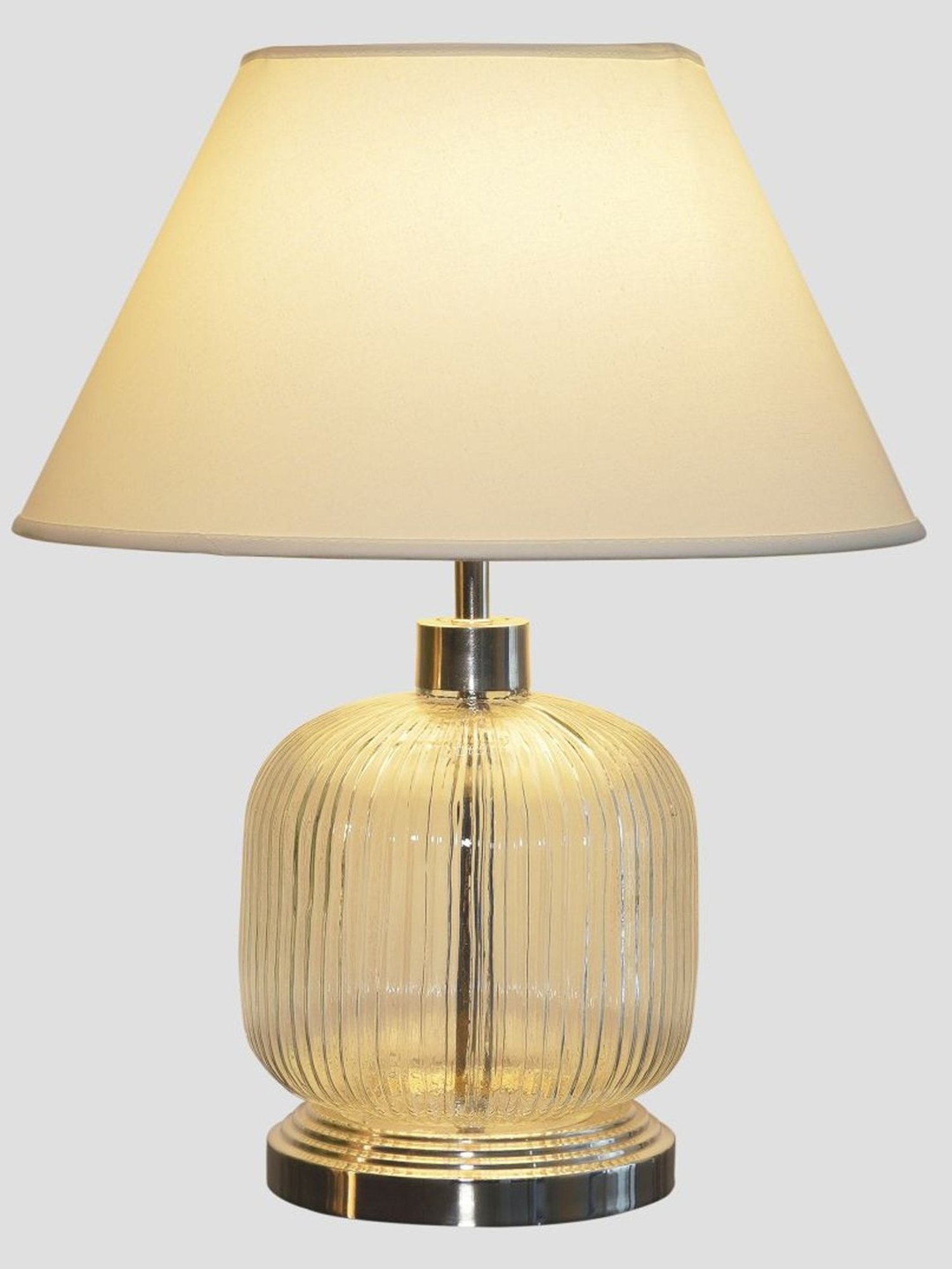 Kapoor Lamp Shades Transparent & White Glass Demarius Finish Table Lamp