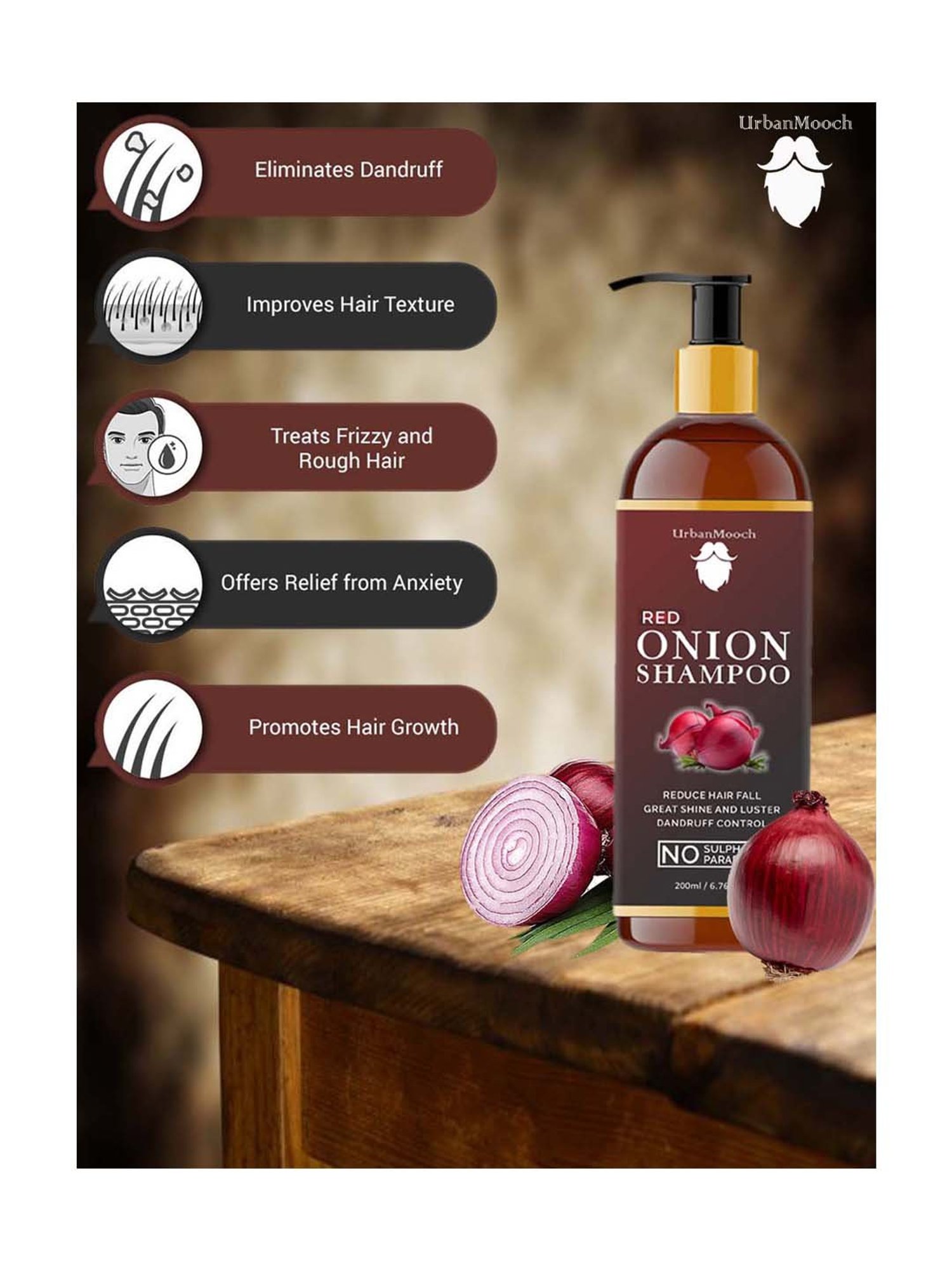 UrbanMooch Onion Hair Oil & Onion Shampoo Combo Set - 400 ml