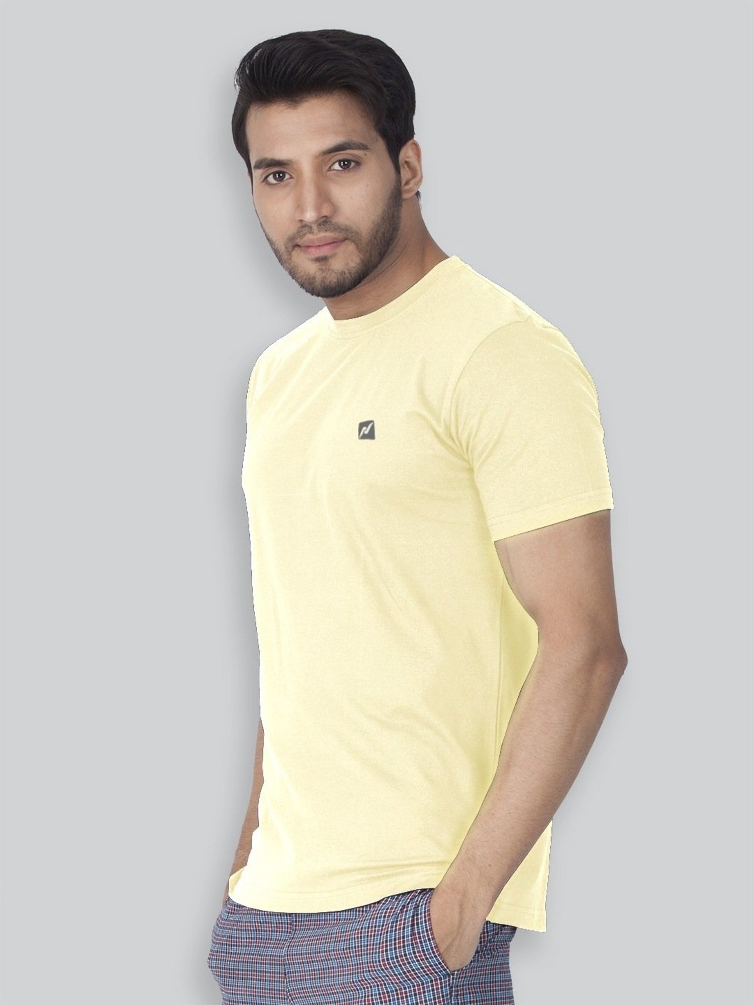 Lux Nitro Yellow Regular Fit T-Shirt Pack of - 2