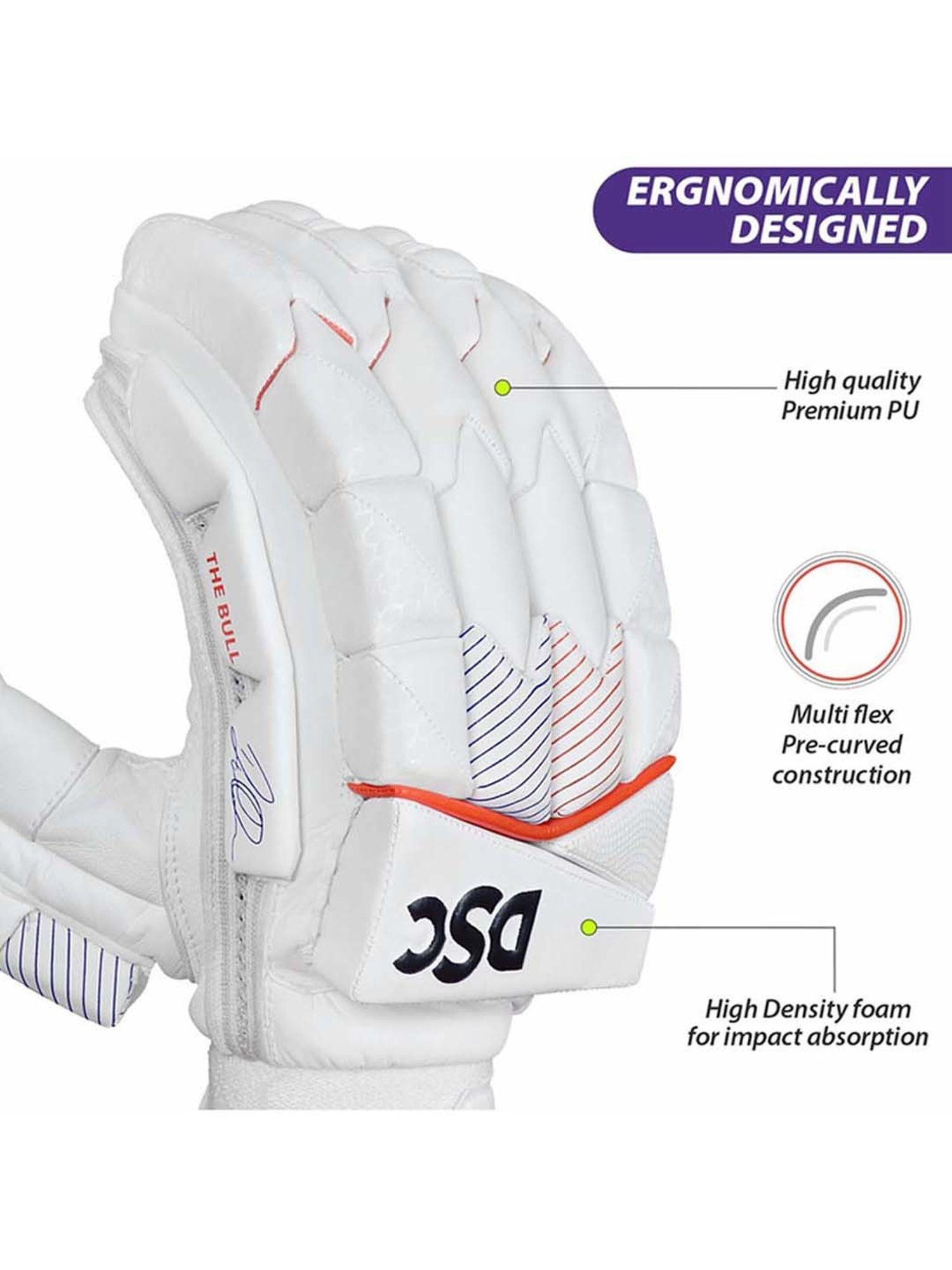 DSC Cricket Krunch The Bull Autograph Batting Gloves Size - Mens