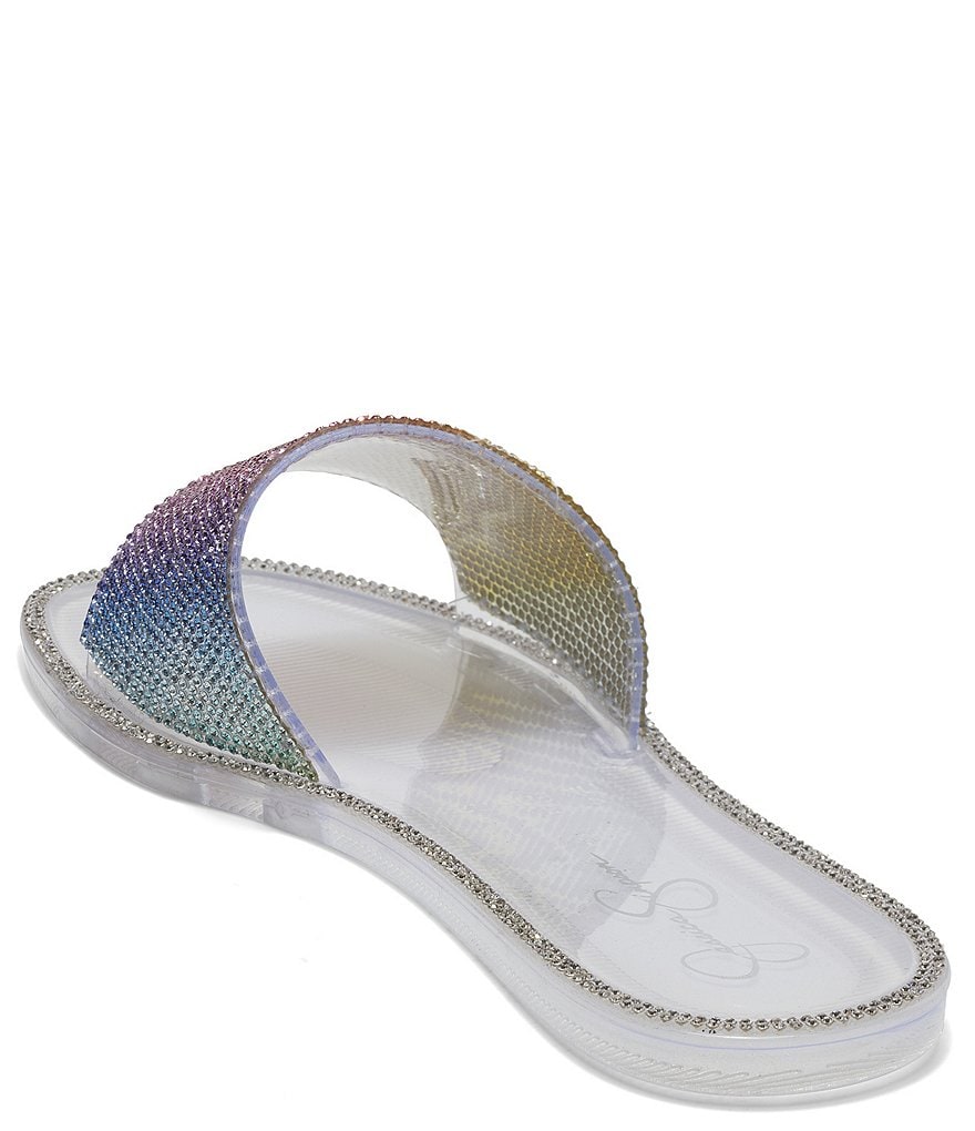 Jessica Simpson Kassime Rainbow Embellished Jelly Slides