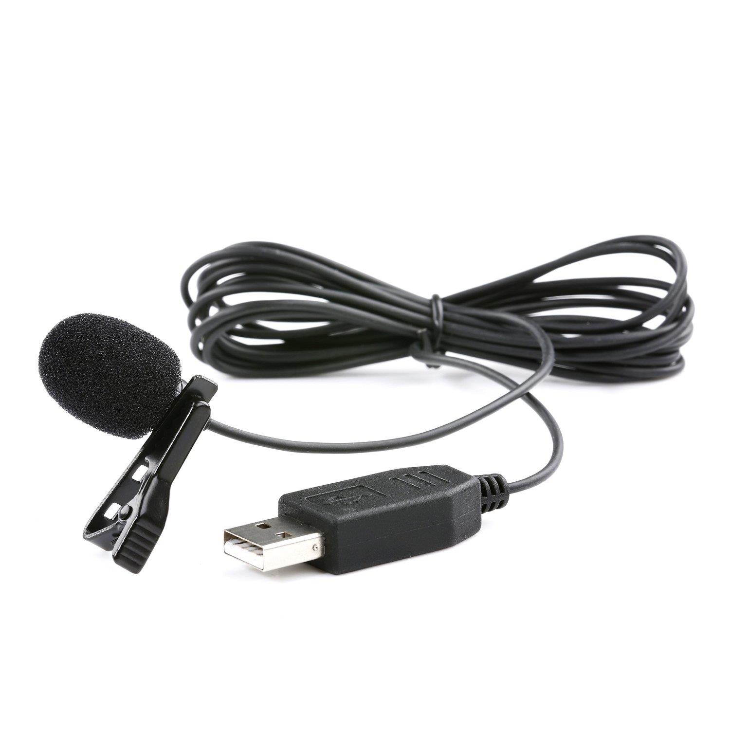 Movo M1 USB Lavalier Lapel Clip-on Omnidirectional Condenser Computer Microphone for PC and Mac (20' Cord)
