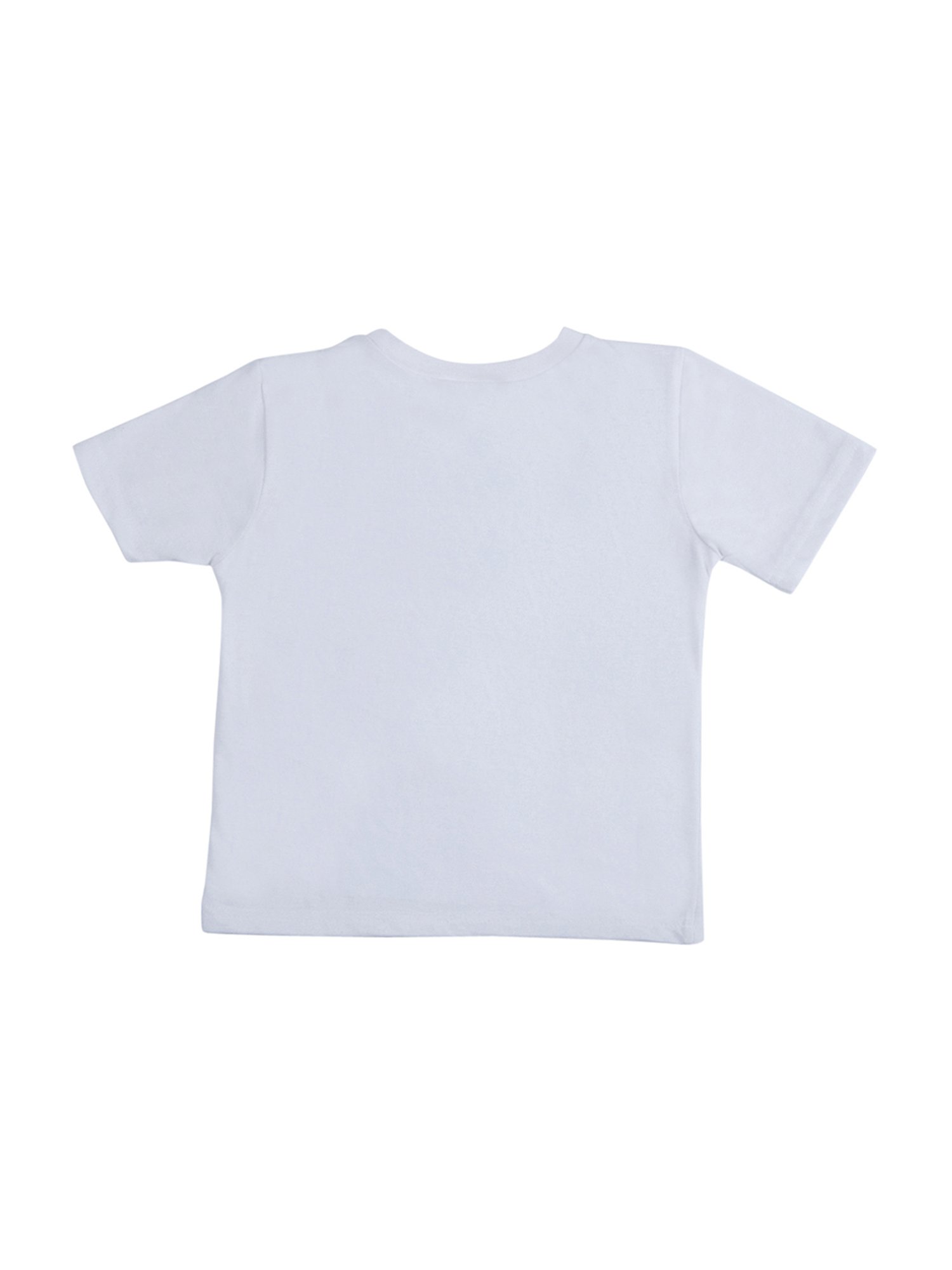 BownBee Kids White Cotton Holi Printed T-Shirt