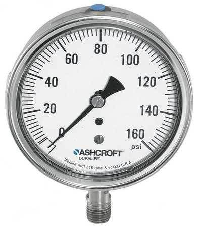 ASHCROFT 351009SW02L1500# Gauge,Pressure,0 to 1500 psi,1/4 in. NPT