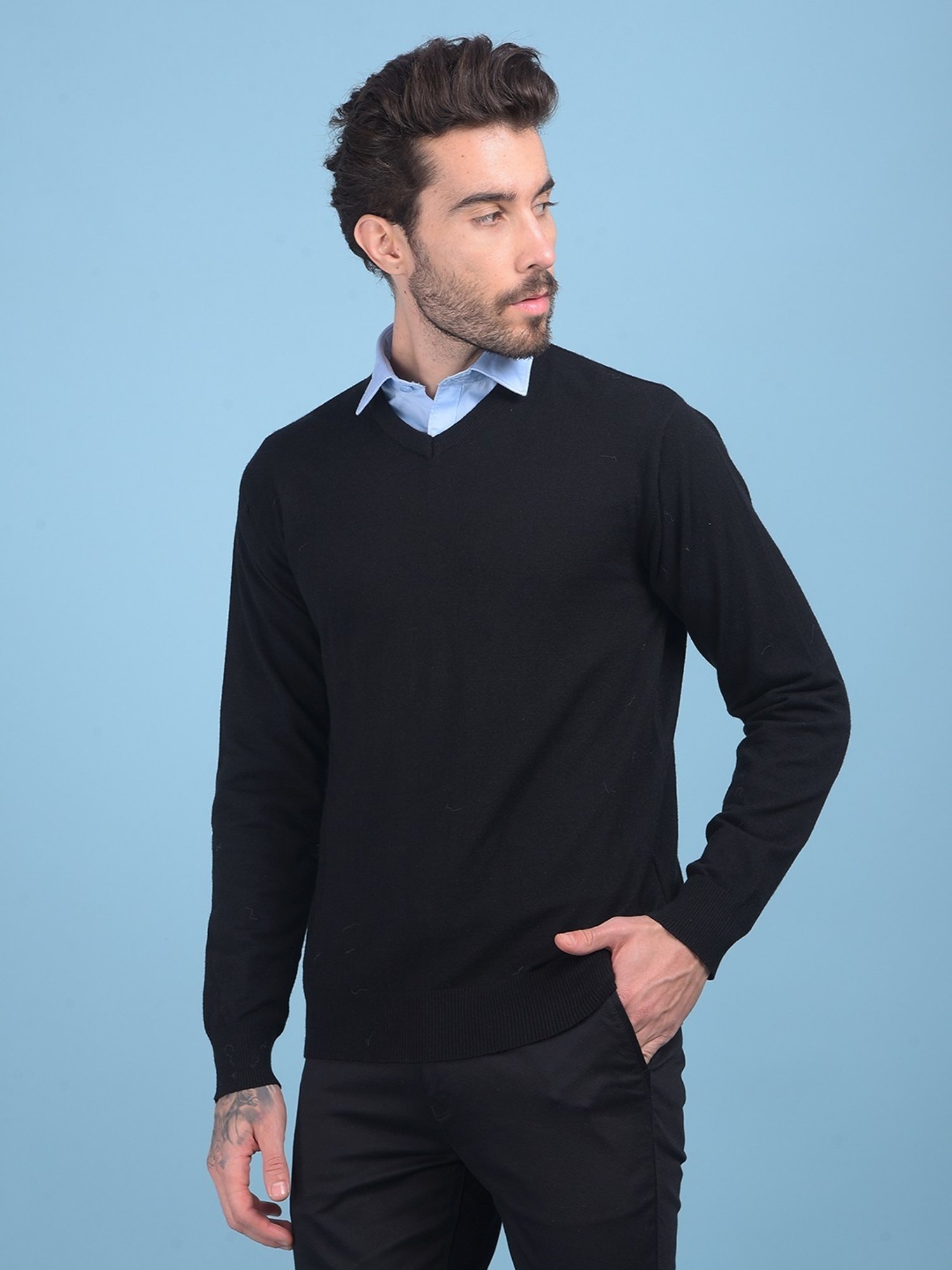 Crimsoune Club Black Regular Fit Sweater
