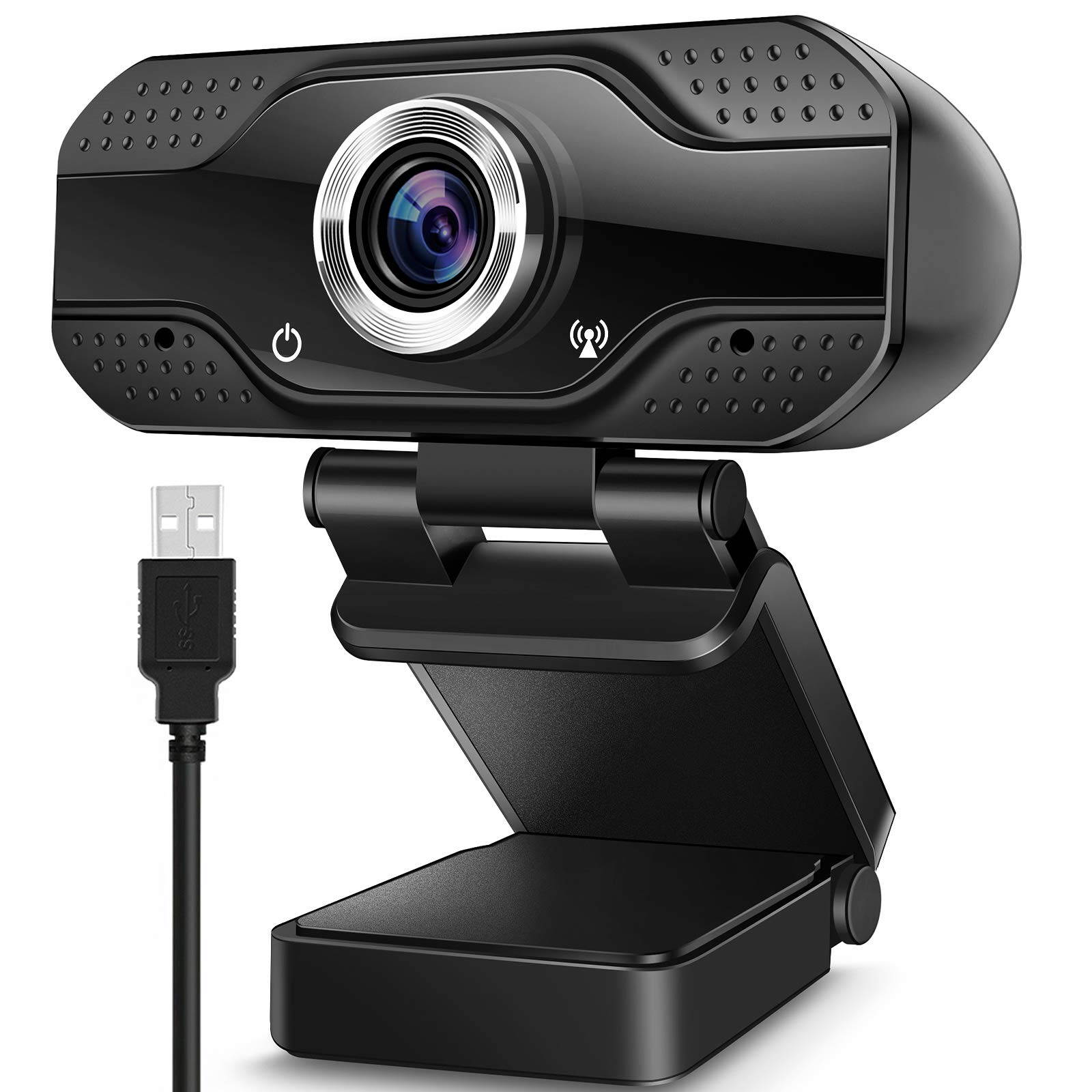 Hannord Video Calling Recording Conferencing Live Class Webcam,1080P Full HD Webcam USB Desktop & Laptop Webcam Live Streaming Webcam with Microphone Widescreen HD Video Webcam