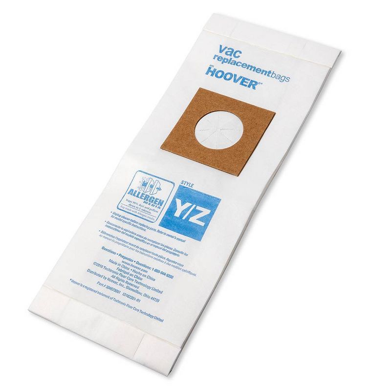 Vac Hoover Type Y/Z Allergen Vacuum Cleaner Replacement Bags Pack of 3