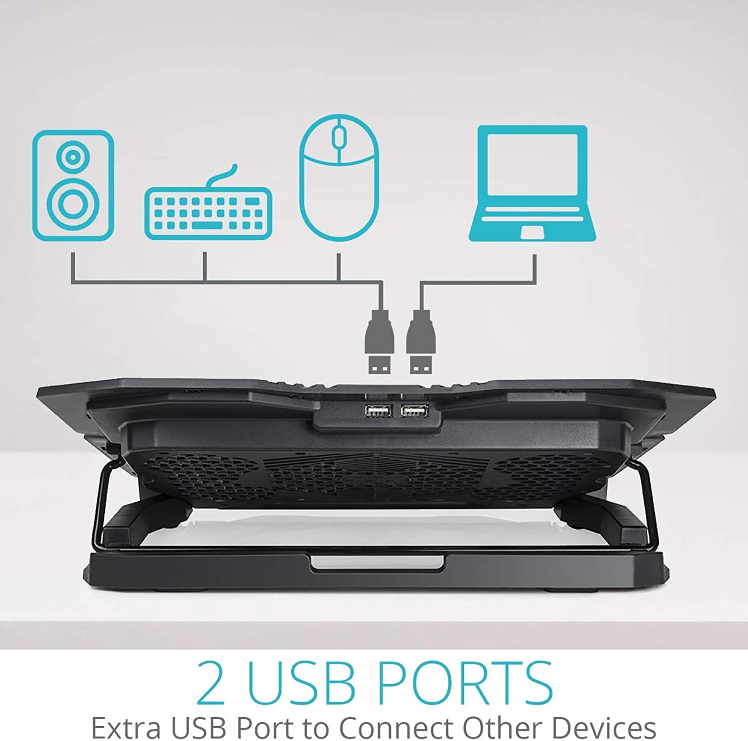 High Performance Game Laptop Cooling Pad, Laptop Cooler with 6 Quiet Led Fans for 15.6-17 Inch Laptop Cooling Fan Stand, USB Powered Gaming Laptop Cooling Pad, Switch Control Fan Speed Function