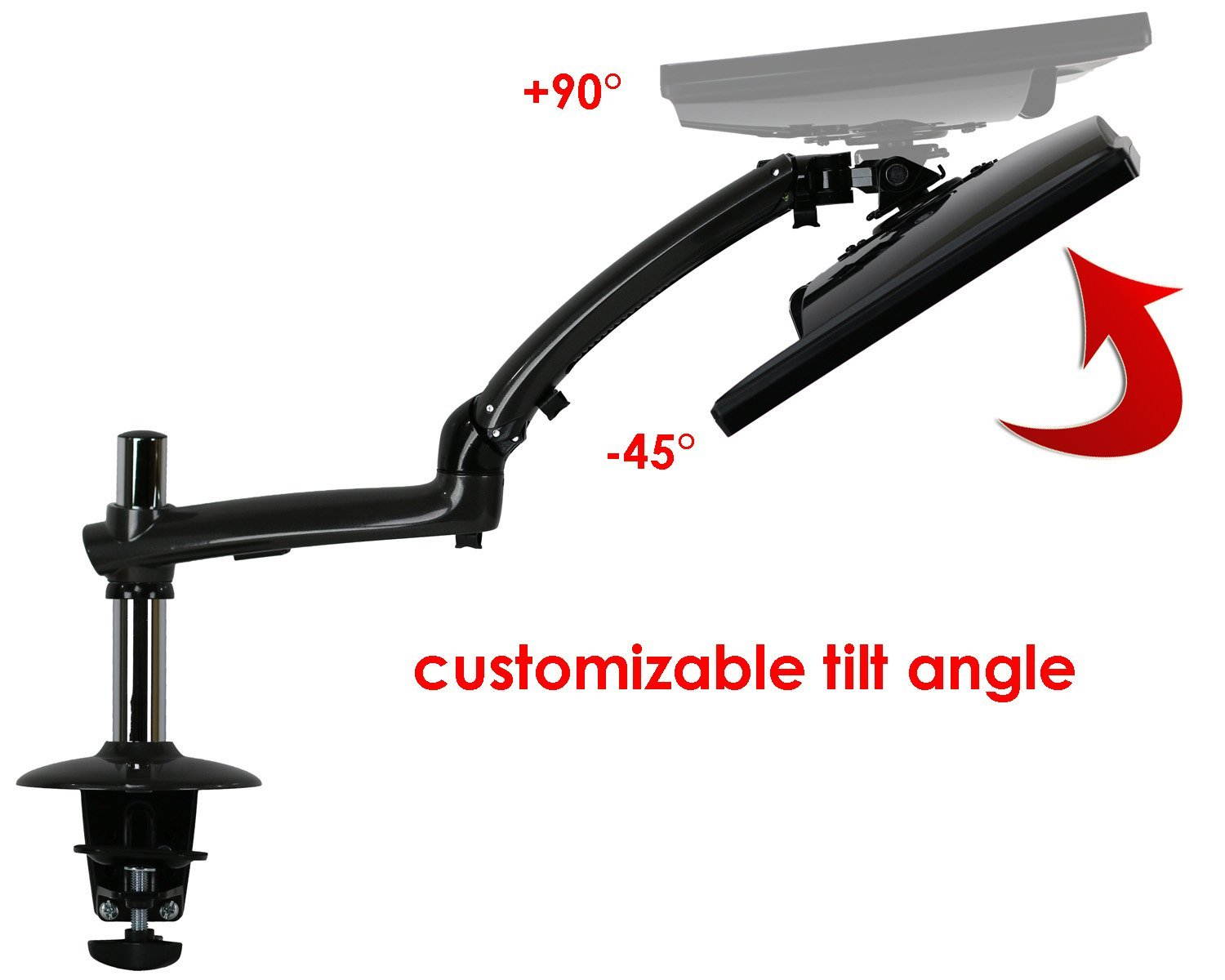 Mount-it! Expandable Desk Mount Spring Arm Clamp Base (Single Monitor, Dark Gray)