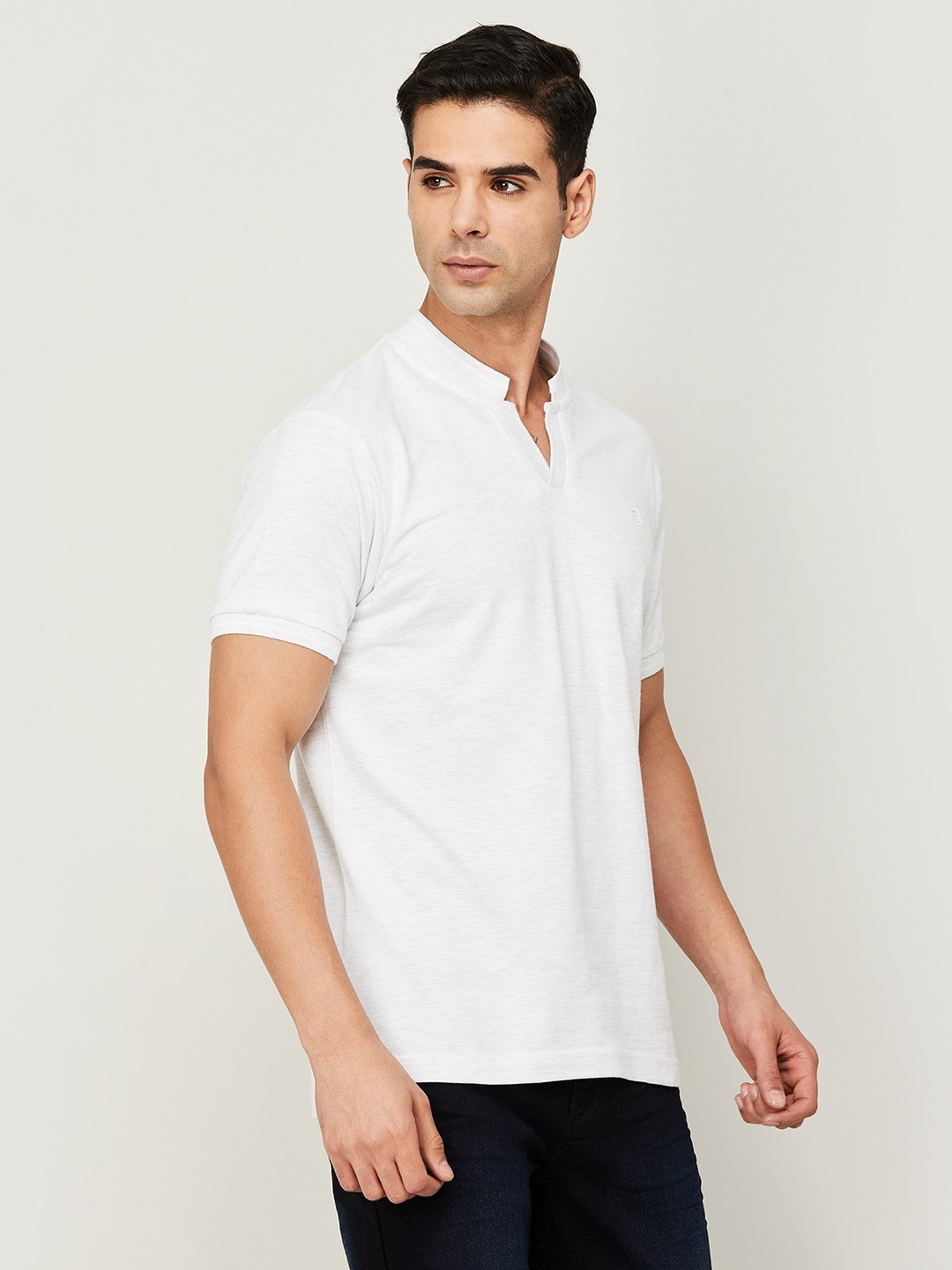 BOSSINI White Cotton Regular Fit T-Shirt