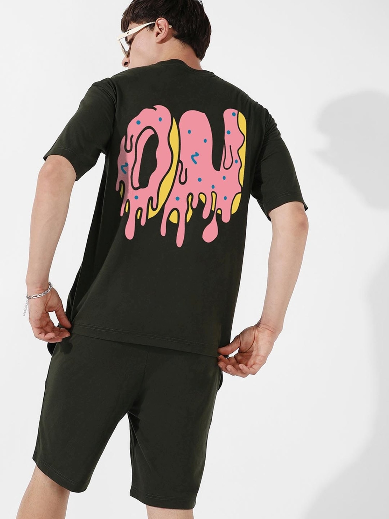 Campus Sutra Green Regular Fit Oversized Printed Co-Ord Set