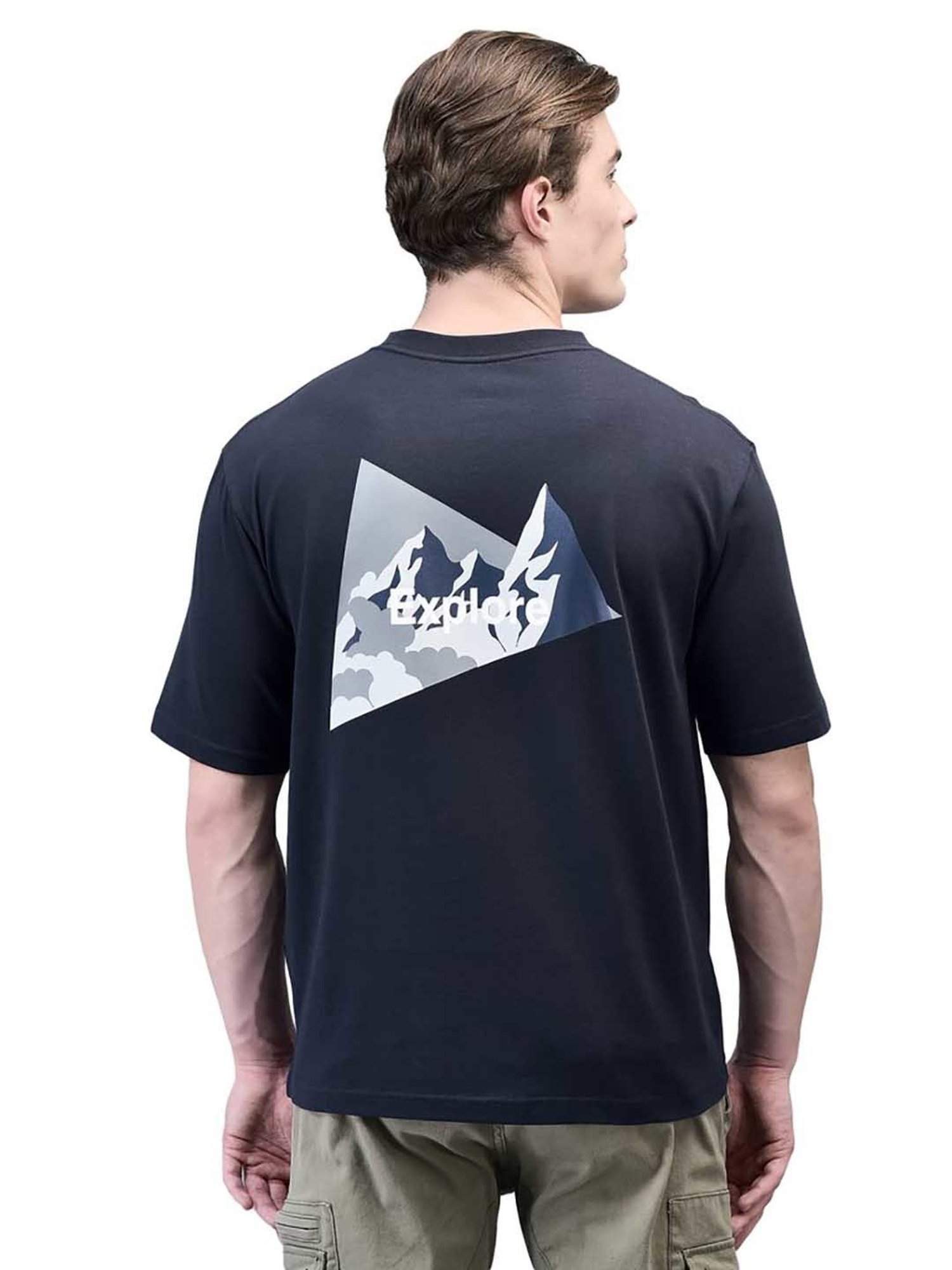 Woodland Navy Regular Fit Crew T-Shirt