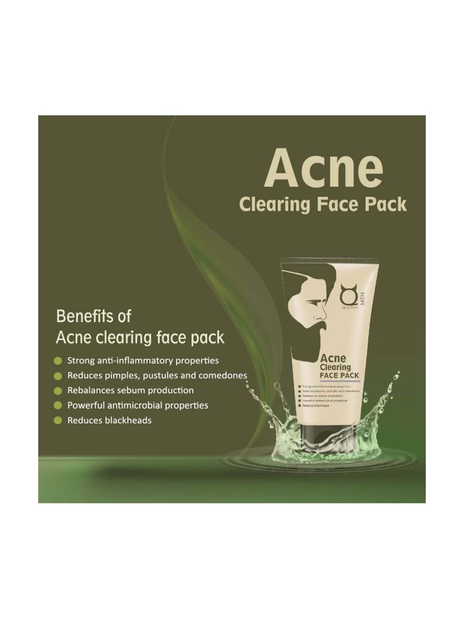 Qraa Men Acne Clearing Face Pack - 100 gm