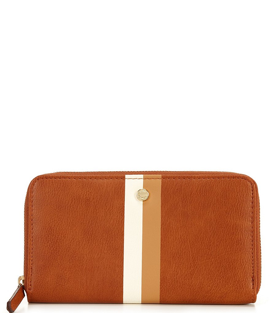 Fossil Liza Embossed Woven Zip Around Clutch Wallet