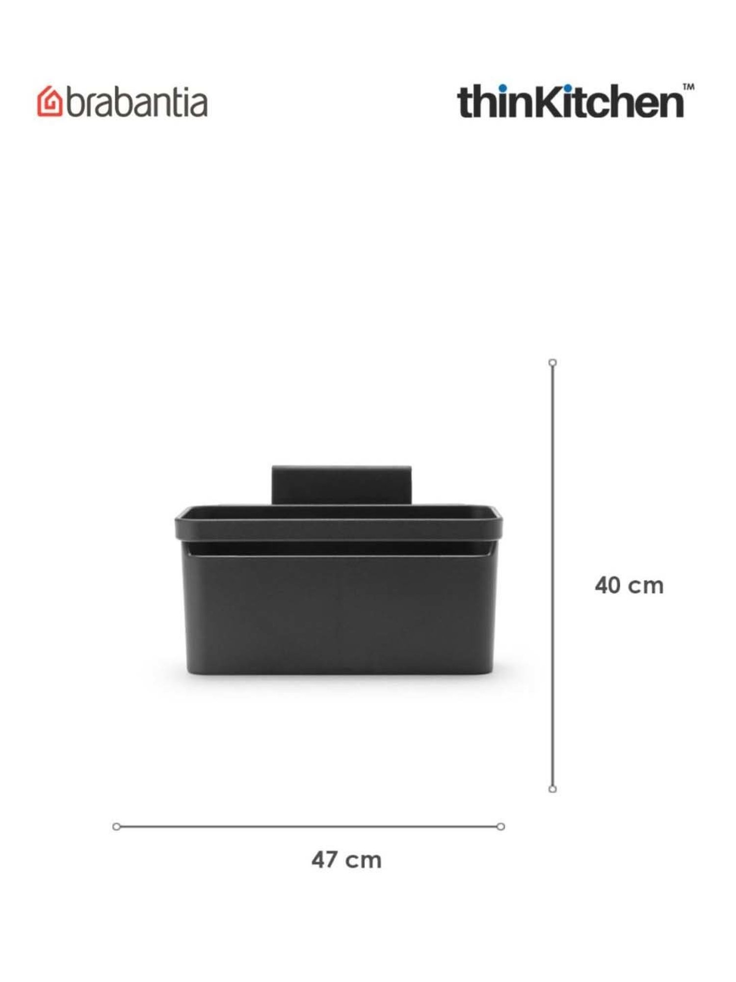 Brabantia Dark Grey Plastic Sink Organiser