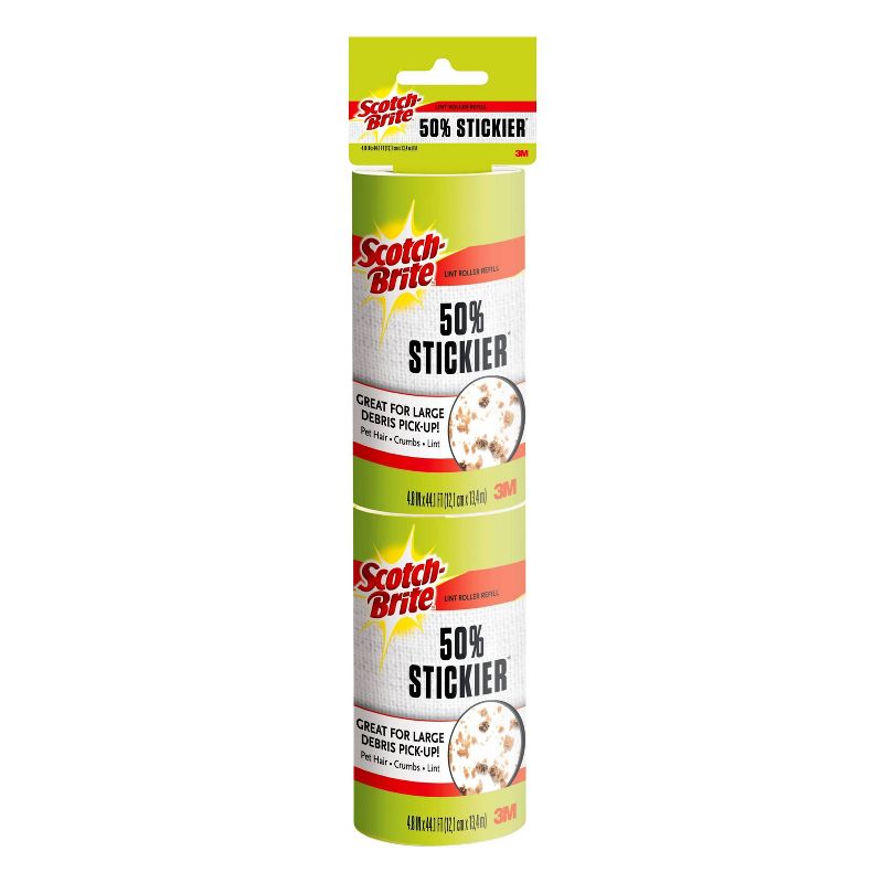 Scotch-Brite Jumbo 4.8" Sheet Lint Roller Refills 50% Stickier - 2pk/160 Sheets
