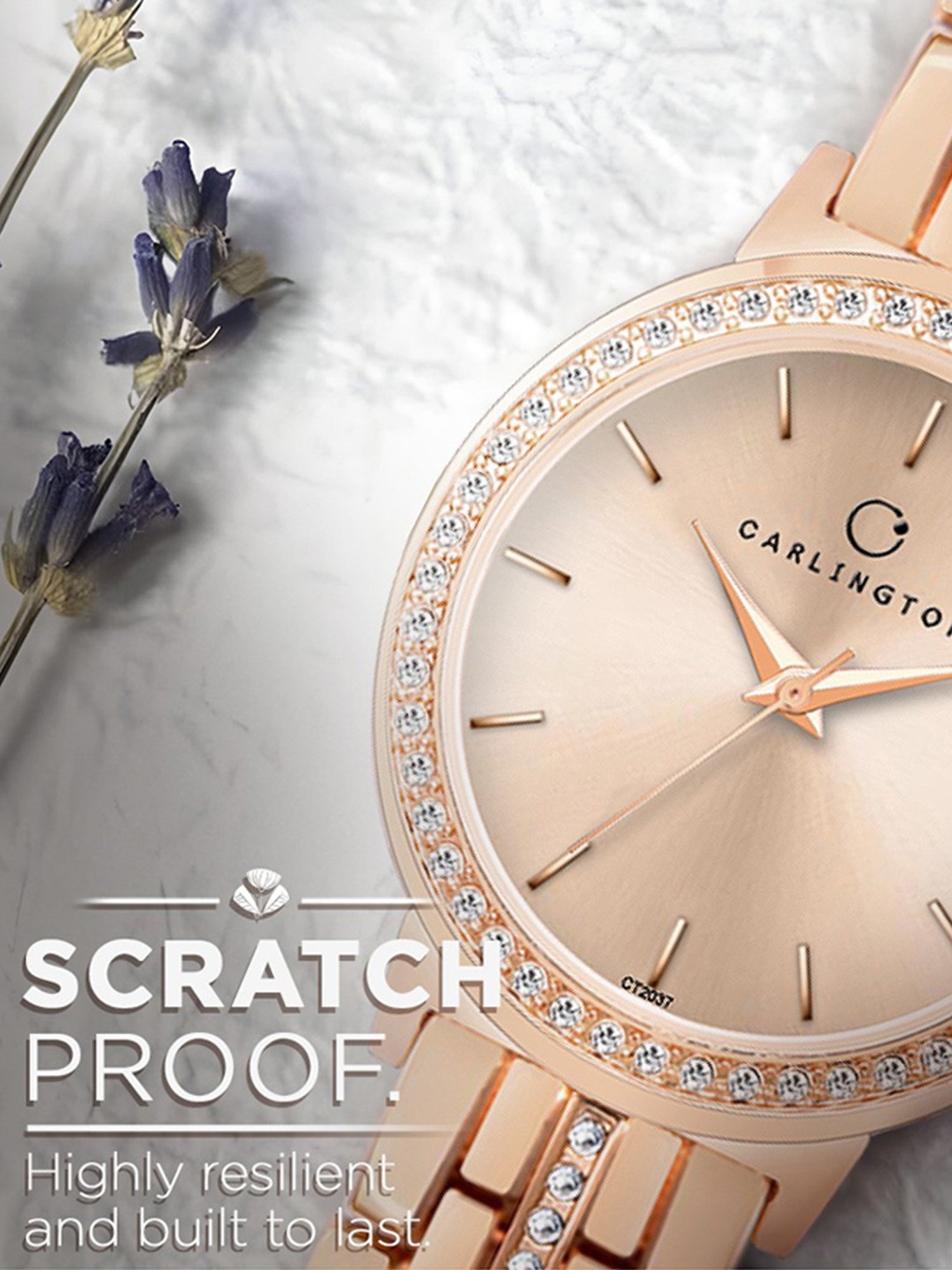 Carlington Iconic 2037 RoseGold Analog Watch for Women