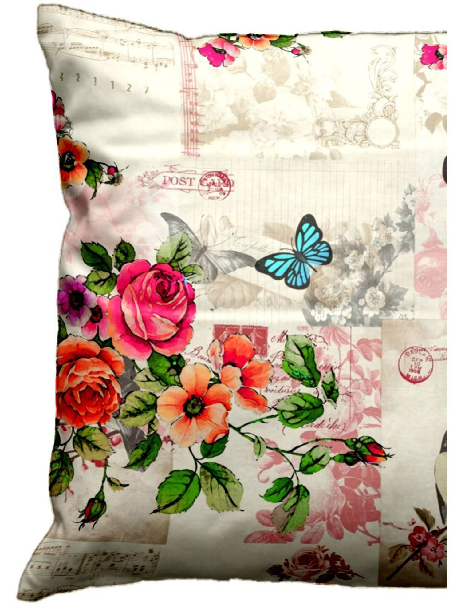 Bianca Ivory & Multi Digitally Printed Cushion Cover - Set Of 5