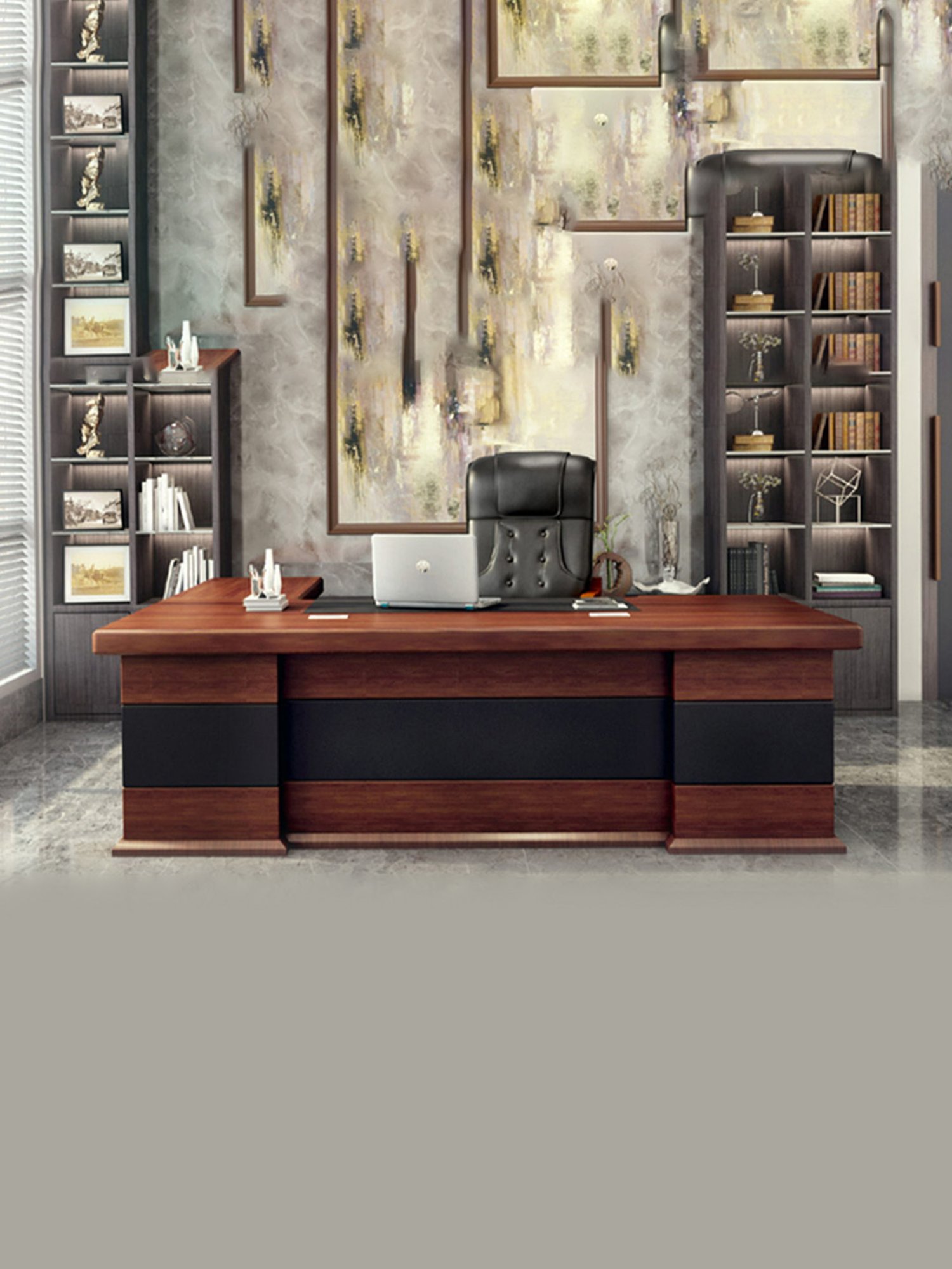 Durian Bliss Black Premium Leatherette Executive Chair