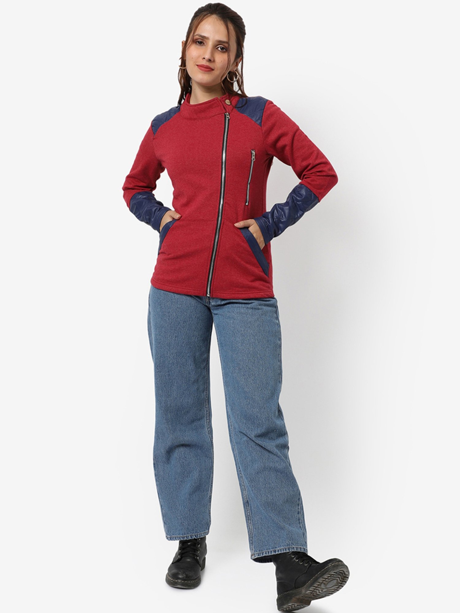 Campus Sutra Red Cotton Jacket