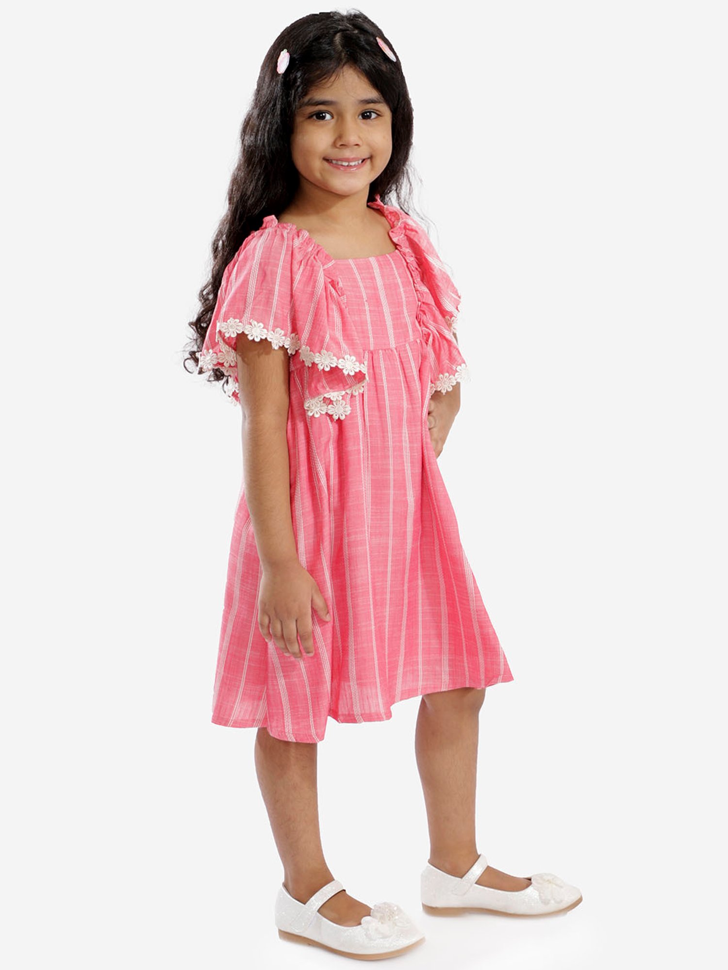 Lil Drama Kids Pink Striped Dress