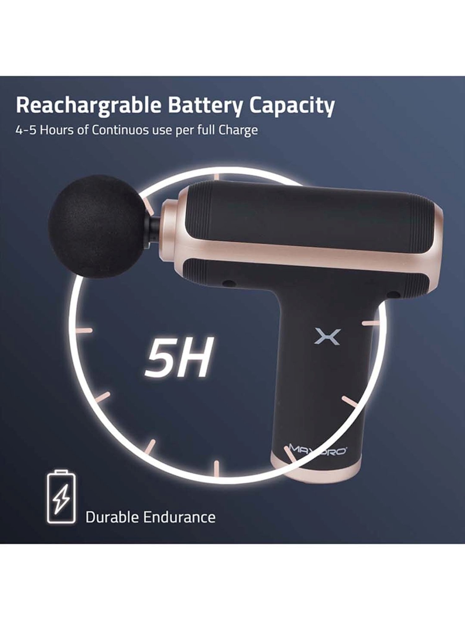 MAXPRO MP-MG01 Handheld Precision Muscle Massage Gun for Full body pain relief, Rechargeable