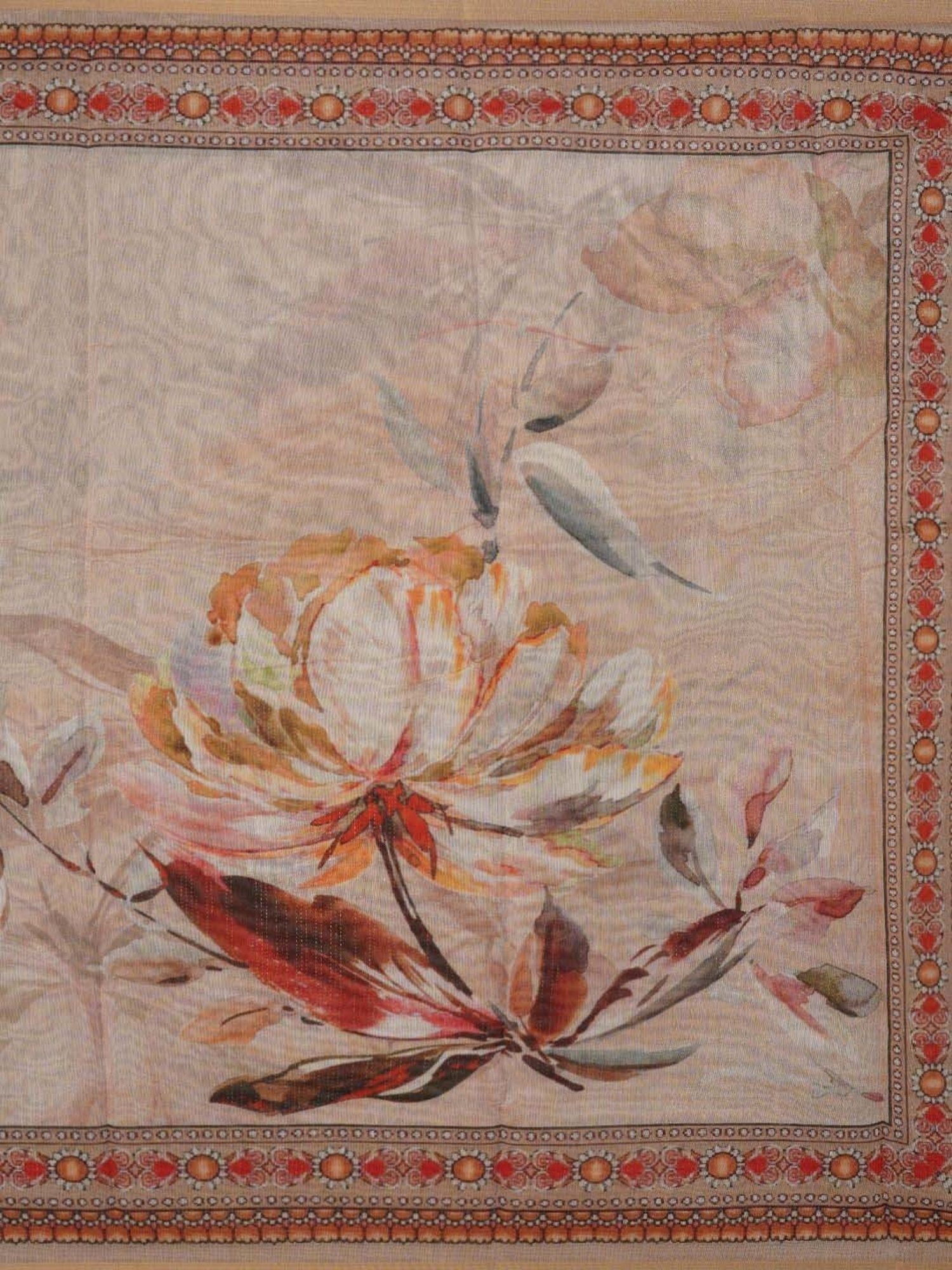 Jaipur Kurti Beige Embroidered Unstitched Dress Material